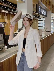 现货夏季新款棉麻修身薄西服,女装,韩衫衣社
