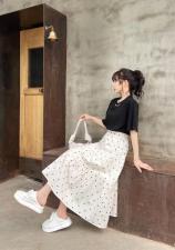 现货。格子点点伞裙，女装，妍妍衣坊