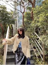 ZAF2014欧范可盐可甜百分百羊毛颗粒外套，女装，L·H·X