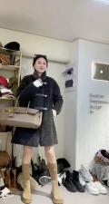 DG838网红三皮扣羊毛长款外套，女装，L·H·X