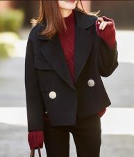 SL20111韩范儿大扣子西装领百分百羊毛双面呢短款外套，女装西装，L·H·X