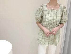 格子上衣，女装，EVE