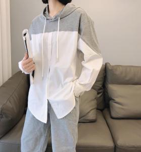 春季新款带帽衬衫,女装衬衫,东东秀