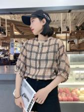 现货欧货格子小衫不挑人，女装，悠奈尔