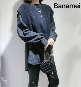 欧版拼接假两件，女装，芭娜美纳