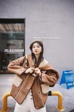 羊羔毛外套，女装，YOUER DENG