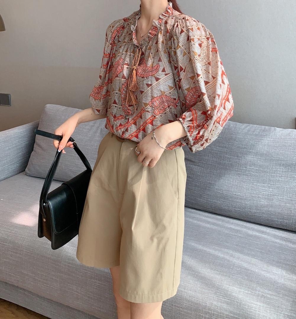 【夏季新款】印花上衣西装短裤两件套，女装西装，笑思源