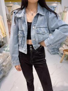 2021年春装新款牛仔短款外套,女装,迷吉meeggle