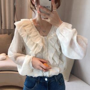 【现货】春季新款 韩版泡泡双层领上衣,女装,新袖