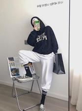连帽字母卫衣SM，女装卫衣/绒衫，尚映
