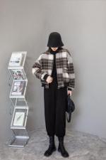 【现货】呢料加棉加厚棒球服外套，女装，壹题YITI