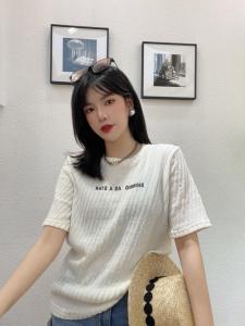 夏季新品，法螺纹了印花字母款上衣,女装,色调轩