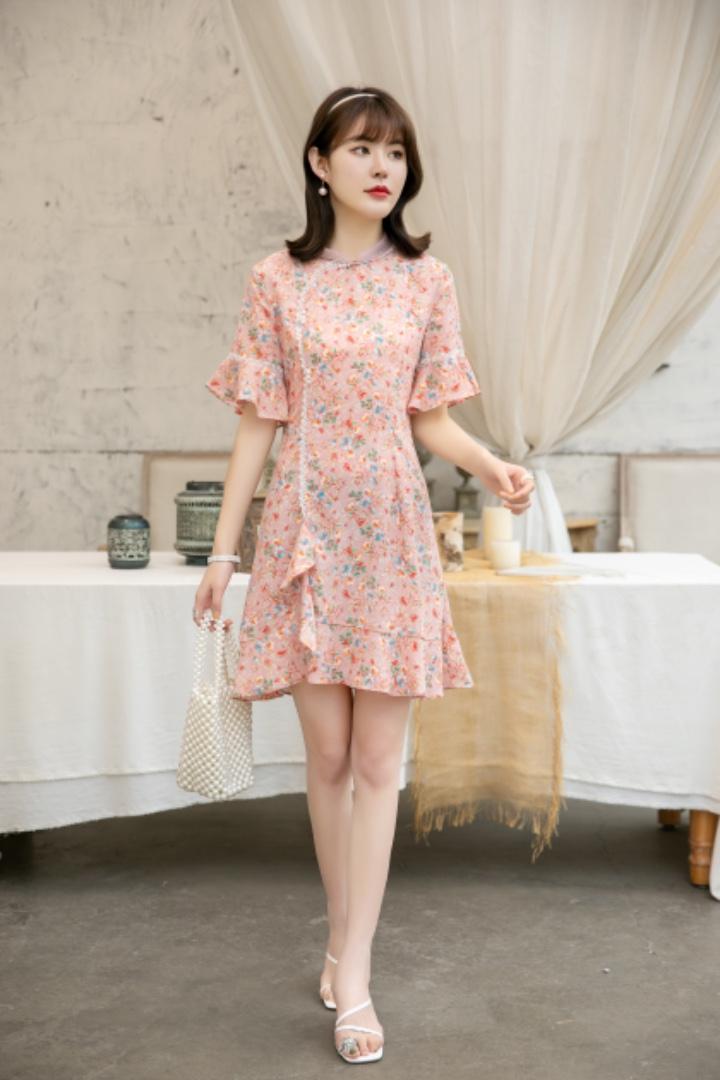 女人味十足旗袍连衣裙，女装婚纱/旗袍/礼服，英利伊人
