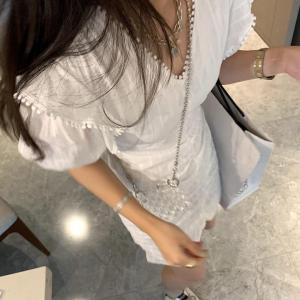V领泡泡袖连衣裙,女装连衣裙,XTZ style