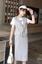 休闲薄针织三件套，女装，菲雪妮