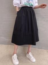 XL9912春夏2021港风设计款压褶A字裙复古百搭松半身裙，女装半身裙，L·H·X