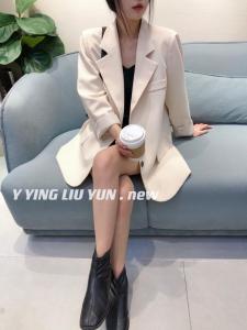 韩版条纹里衬西装外套,女装西装,迎盈柳韵