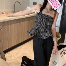 格子抹胸，胸罩，XTZ style