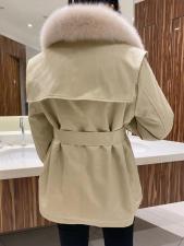 大毛领派克服，女装，泰靡