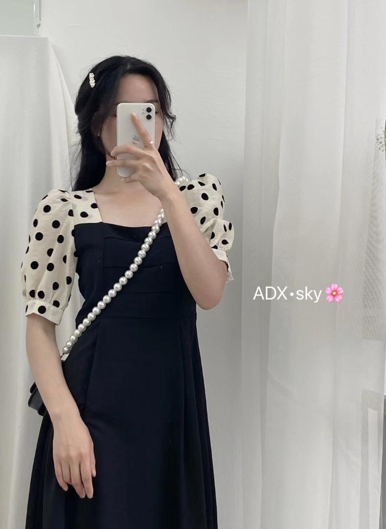 夏款波点袖韩版连衣裙，女装连衣裙，奥帝秀