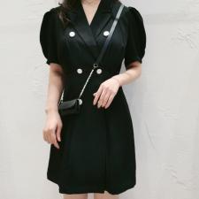 韩东大门款修身带包超正西装连衣裙，女装西装，YI MAN