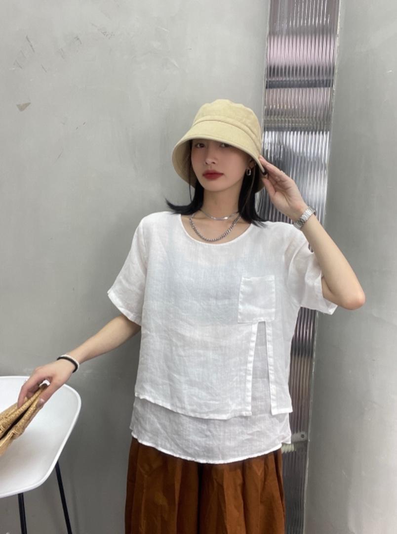 纯苎麻上衣，女装，独上素帛