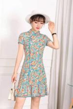 【】唯芬6122款花色旗袍显身材，女装婚纱/旗袍/礼服，唯 芬