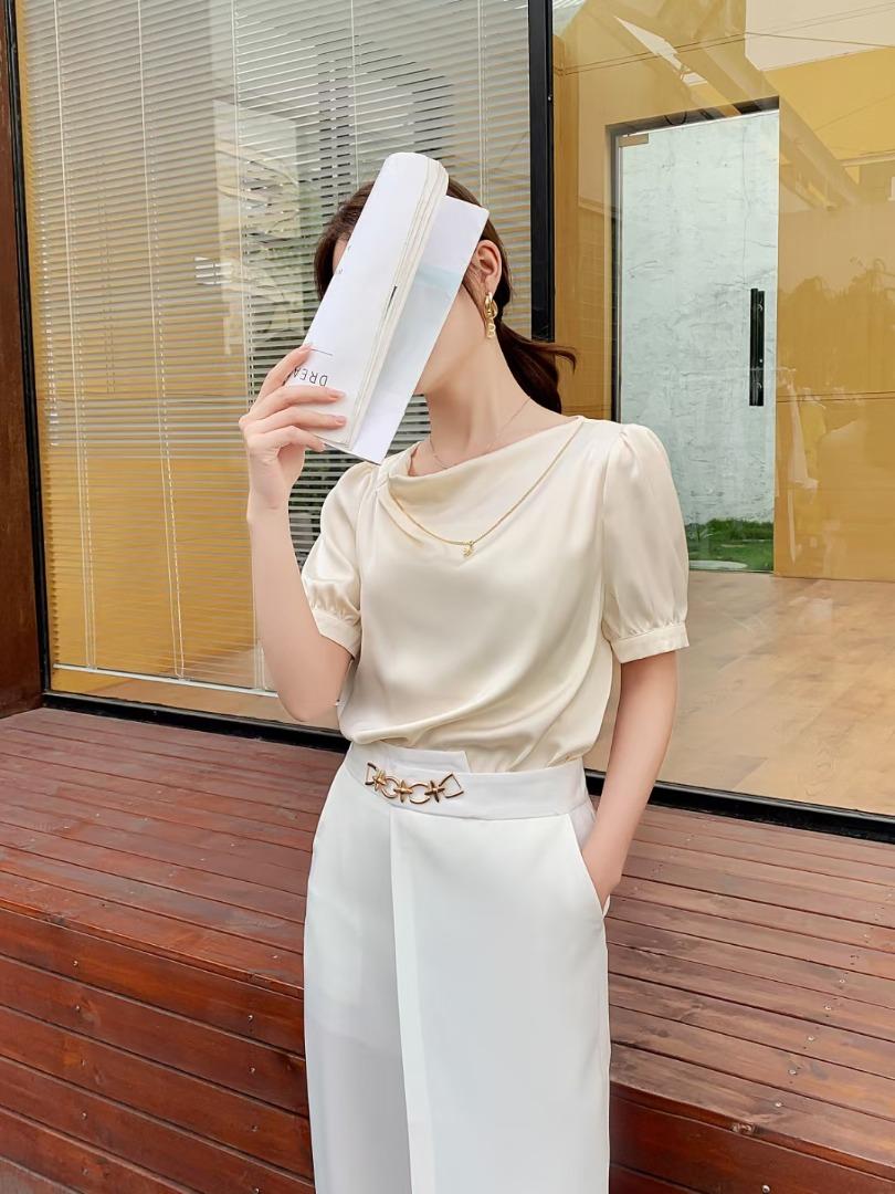 醋酸气质款小衫，女装，妙黎秀