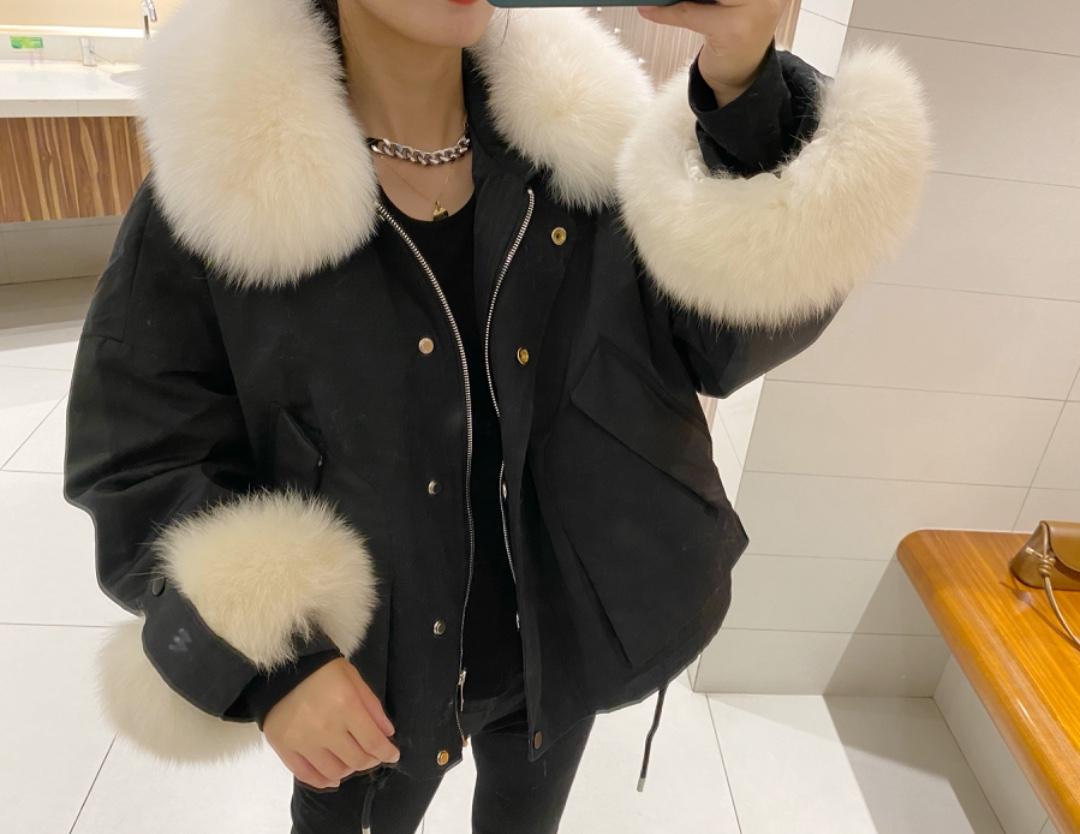 现货大毛领派克，女装，泰靡