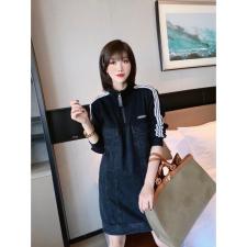 DG825春季韩版新款时尚拼牛仔连衣裙，女装连衣裙，L·H·X