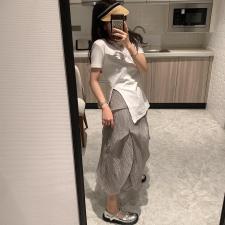 褶皱半身裙，女装半身裙，XTZ style