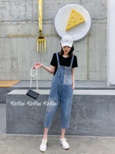 【现货】夏季新款 卡通米奇背带裤T恤衫两件套,女装T恤,珂 慧