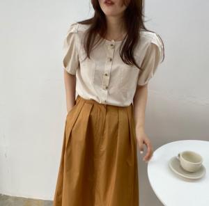 韩系泡泡袖小衫,女装,土布鱼