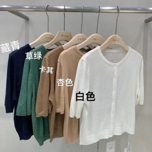 夏季新品 亚麻料针织开衫,女装,ANRUILA