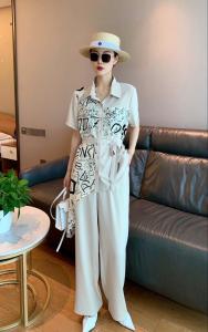 夏季新款 欧版米色冰爽气质套裤,女装,水锦红