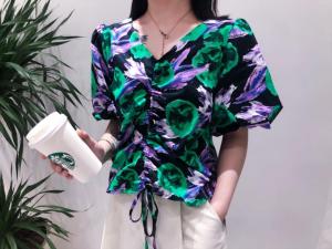 碎花小衫,女装,橙色恋人