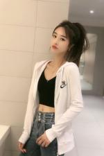 W7702春季新款时尚连帽卫衣外套，女装卫衣/绒衫，L·H·X