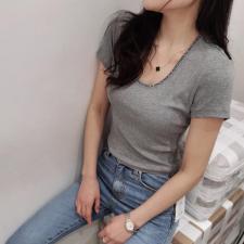 夏季新款打底衫，圆领字母款，女装，四季布衣