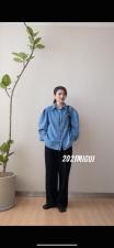 【现货】泡泡袖设计风格水洗牛仔外套布料超软舒适休闲时尚?，女装，米轨
