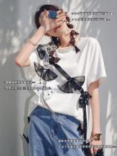 蝴蝶结T，女装，SHALLGAR