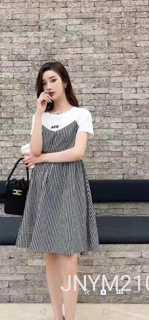 夏季新款、拼色连衣裙，女装连衣裙，简妮依魅