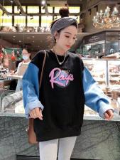 欧版拼牛仔卫衣，女装卫衣/绒衫，一杭