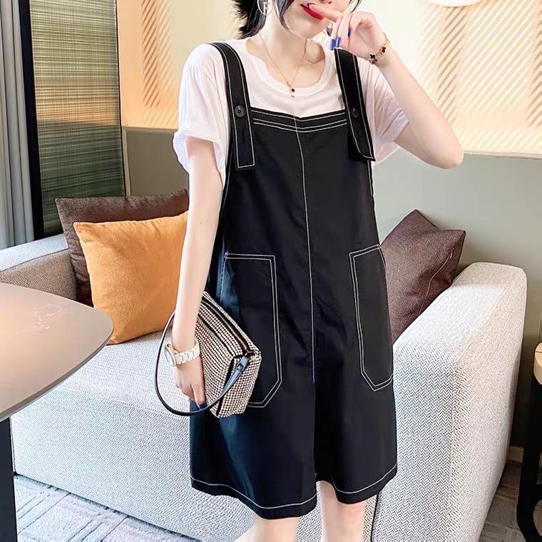 夏季单色背带裤，女装，斐媞梦