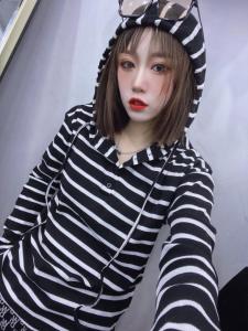 条纹帽衫，女装，DD+(4F)