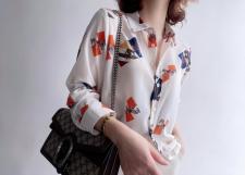 【现货】2021春季新品真丝双绉印花衬衫，女装衬衫，七七迷兰