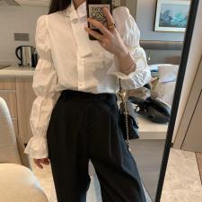87288泡泡袖衬衫，女装衬衫，XTZ style