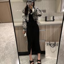 格子短衬衫，女装衬衫，XTZ style