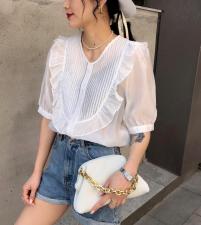 2021爱特儿风情荷叶边小衫，女装，爱特儿AITER