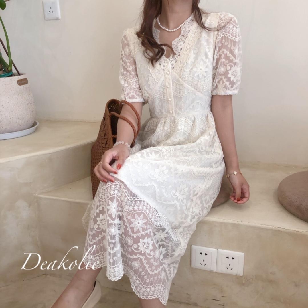 蕾丝连衣裙，女装连衣裙，德咔俪