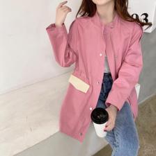 香丽迪圆领风衣女中长款2021春装新款韩版百搭气质小个子外套，女装风衣，香丽迪
